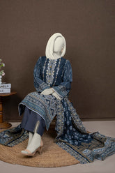 NUWE3113 Printed Embroidered Khaddar Suit - 3 Piece